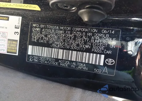 2015 Scion Tc z USA, uszkodzony, nr VIN JTKJF5C7XF3093117